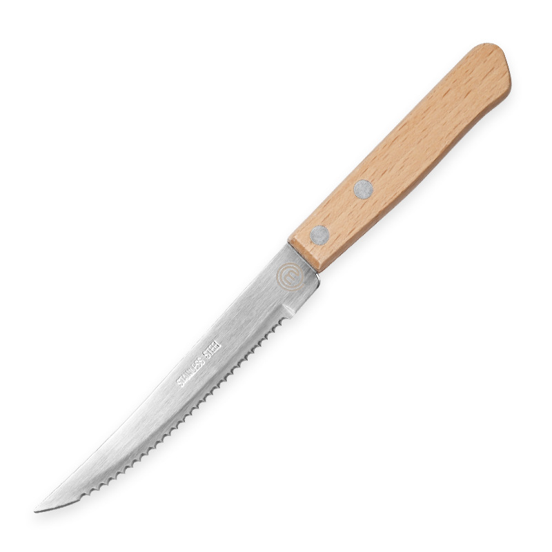 Stainless steel knife, fork and spoon Western tableware, steak knife, fork and soup spoon set, wooden handle tableware four-piece set, cross-border bestseller recommendation Item Picture