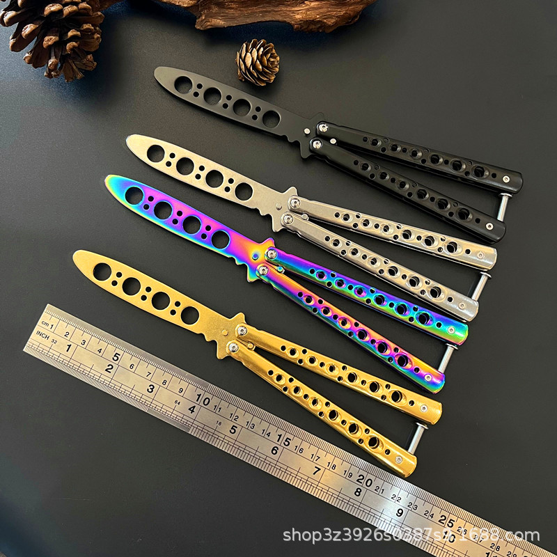 Factory wholesale Y46 butterfly training knife swinging practice comb knife swinging practice tool unsharpened butterfly knife practice details Picture