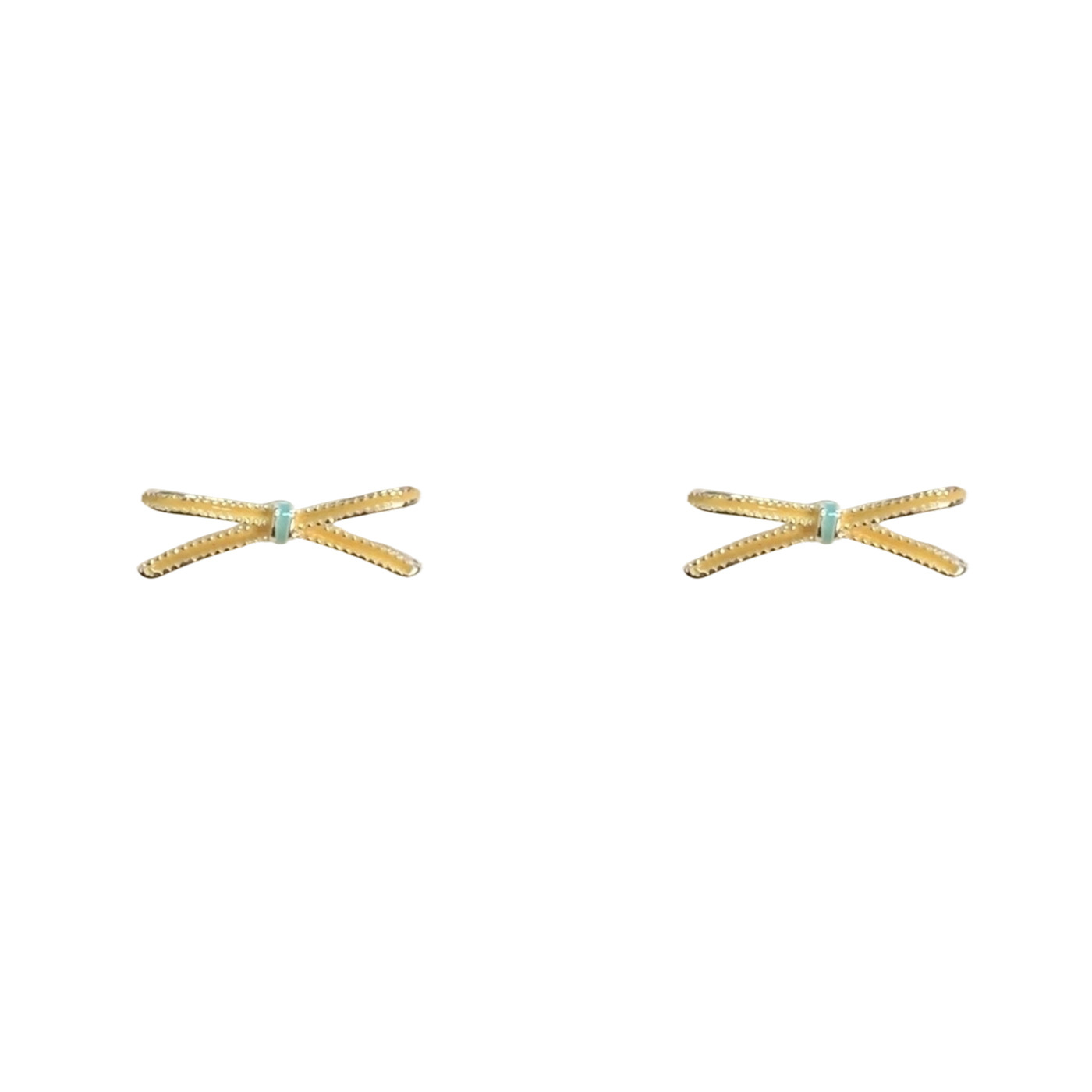 Summer sweet oil-drip bow stud earrings, women's silver needle, forest-themed niche design, exquisite and versatile ballet-style earrings Item Picture