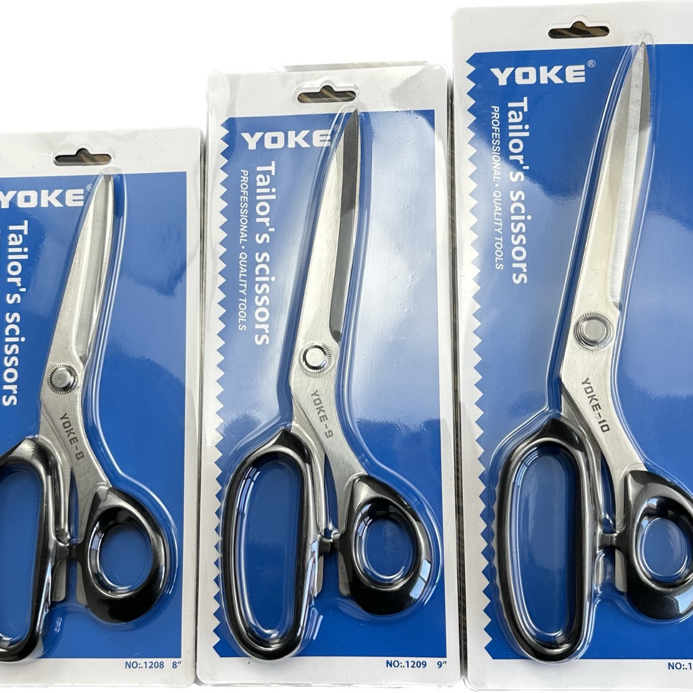 Factory direct sale of YOKE's new 8-inch, 9-inch and 10-inch lightweight stainless steel clothing tailor scissors full figure