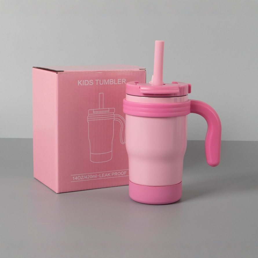 Reduce Amazon's best-selling children's insulated cups with handles, children's double-drinking cups, and stainless steel water cups with straws full figure
