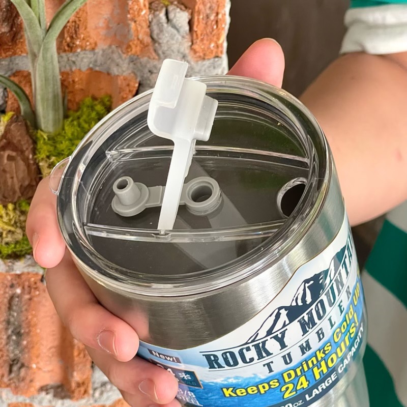 Simple and high-appearance 304 stainless steel cup, 30oz large-capacity ice cup, insulated cup, portable car straw cup details Picture