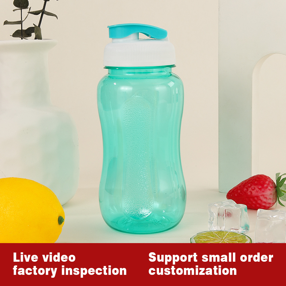 Simple and portable PET plastic water bottle, student military training cup, popular fitness large capacity details Picture