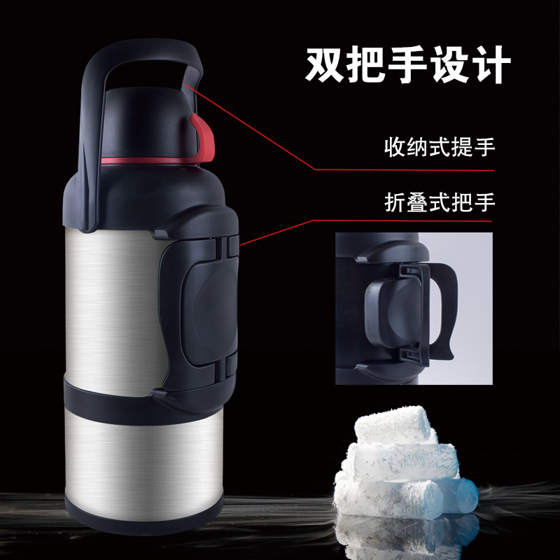 Large-capacity double-handle stainless steel insulated kettles, dry ice buckets, dry ice kettles, large-diameter ice storage containers, one-piece consignment details Picture