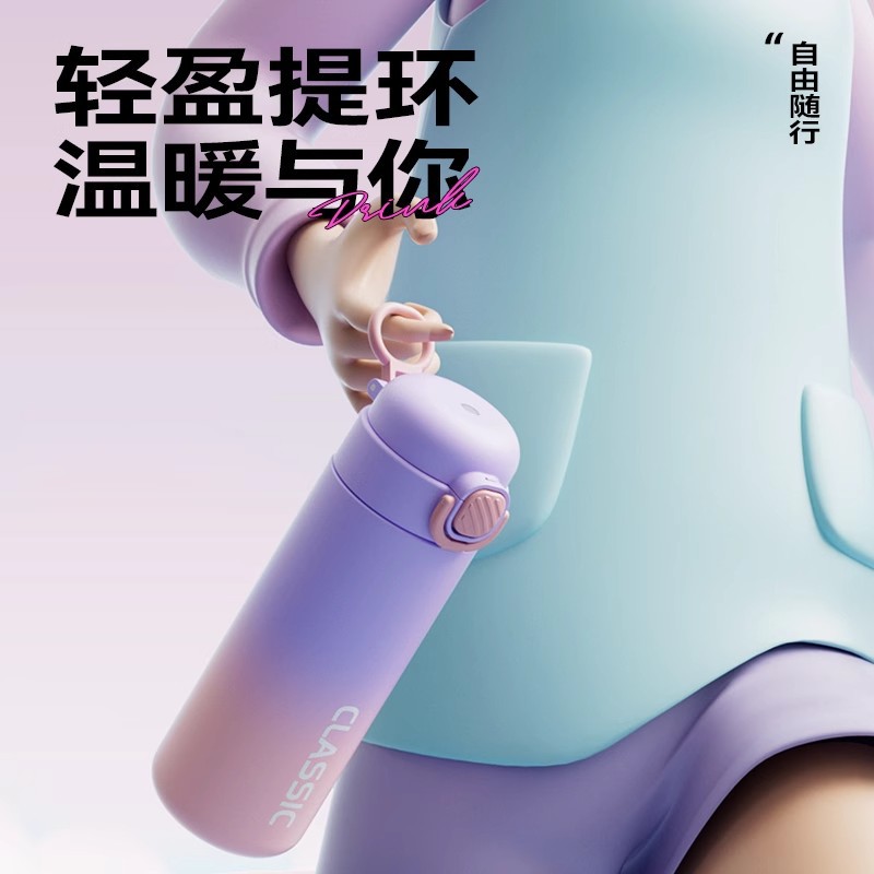Gabi Rabbit 316 stainless steel insulated cup, Straw cup, children's high appearance level, female students' portable anti-drop water cup Application Scenario