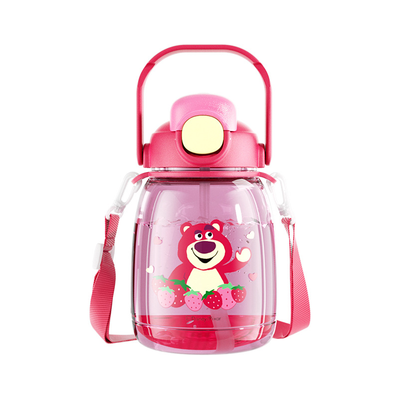 Strawberry Bear official double-drinking large-bellied plastic cup, large-capacity children's water cup, student high appearance level sports water bottle Item Picture