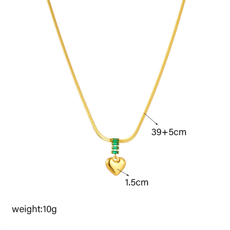 European and American fashion retro diamond-encrusted heart pendant, blade collarbone chain, metal titanium steel jewelry, high-end necklace Application Scenario