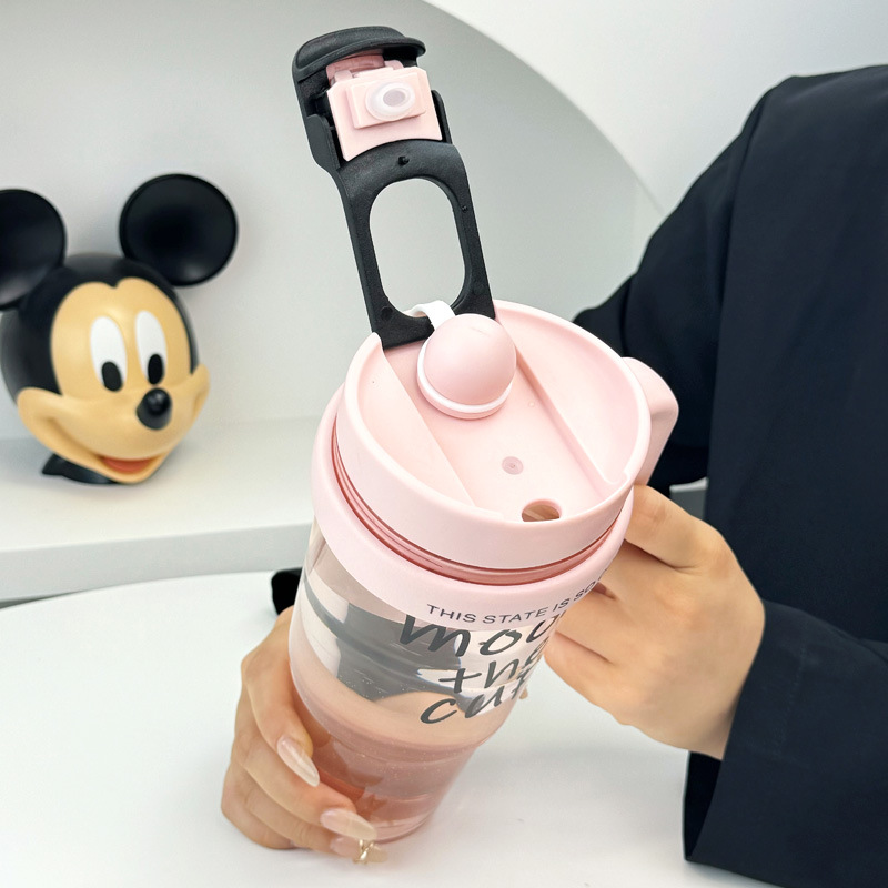 New giant ice cup, summer plastic straw water cup, large capacity, high appearance level portable water cup for girls, dual drinking Specification drawing