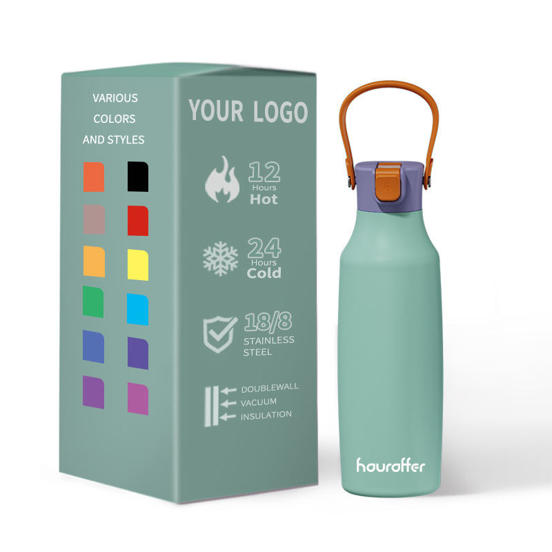Cross-border best-selling newly developed product: sports straw insulated water cup, detachable handle stainless steel insulated cup Item Picture