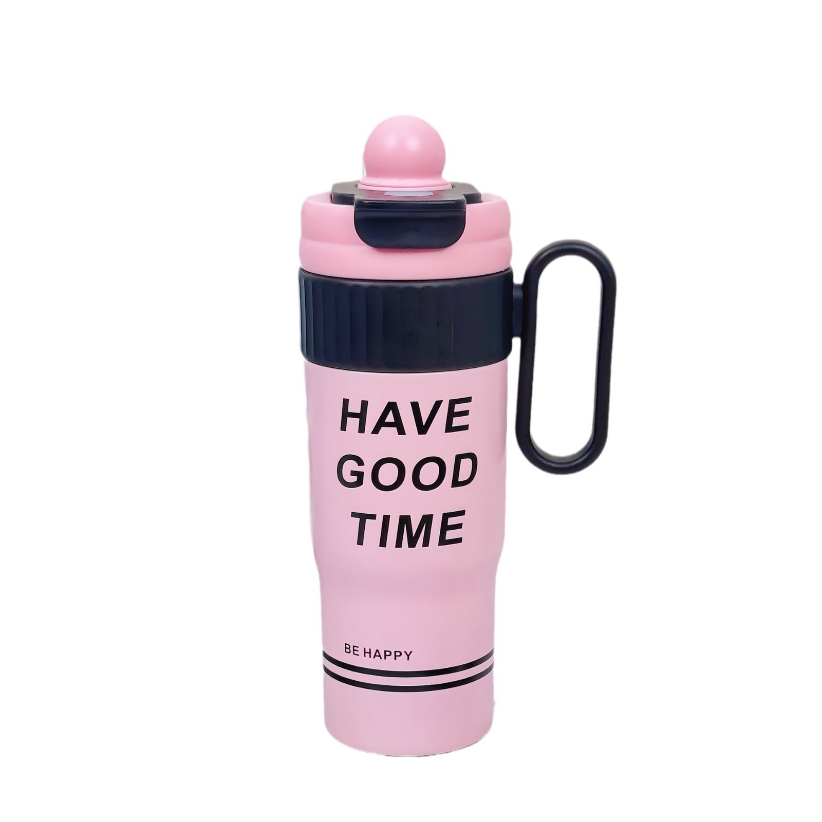 Flower language insulated cup, large-capacity office portable stainless steel water cup, high appearance level for girls, Ice King double drinking straw cup Item Picture