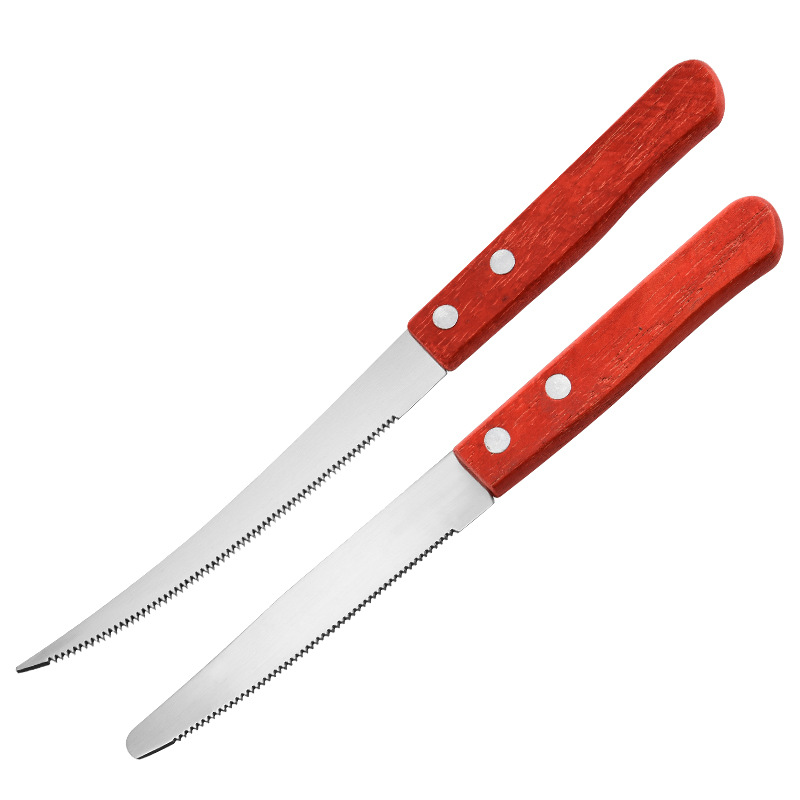 In stock: wood-handled steak knives, household kitchen knives, fruit knives, small knives, and wood-handled steak knives Item Picture