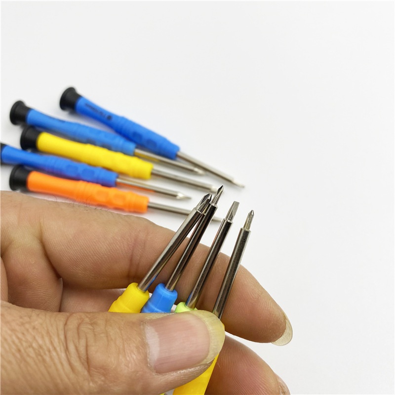 Colored screwdrivers for mobile phones, computers, glasses, cross, straight, five-star, Y-shaped, hexagonal telecommunications repair and disassembly tools Specification drawing