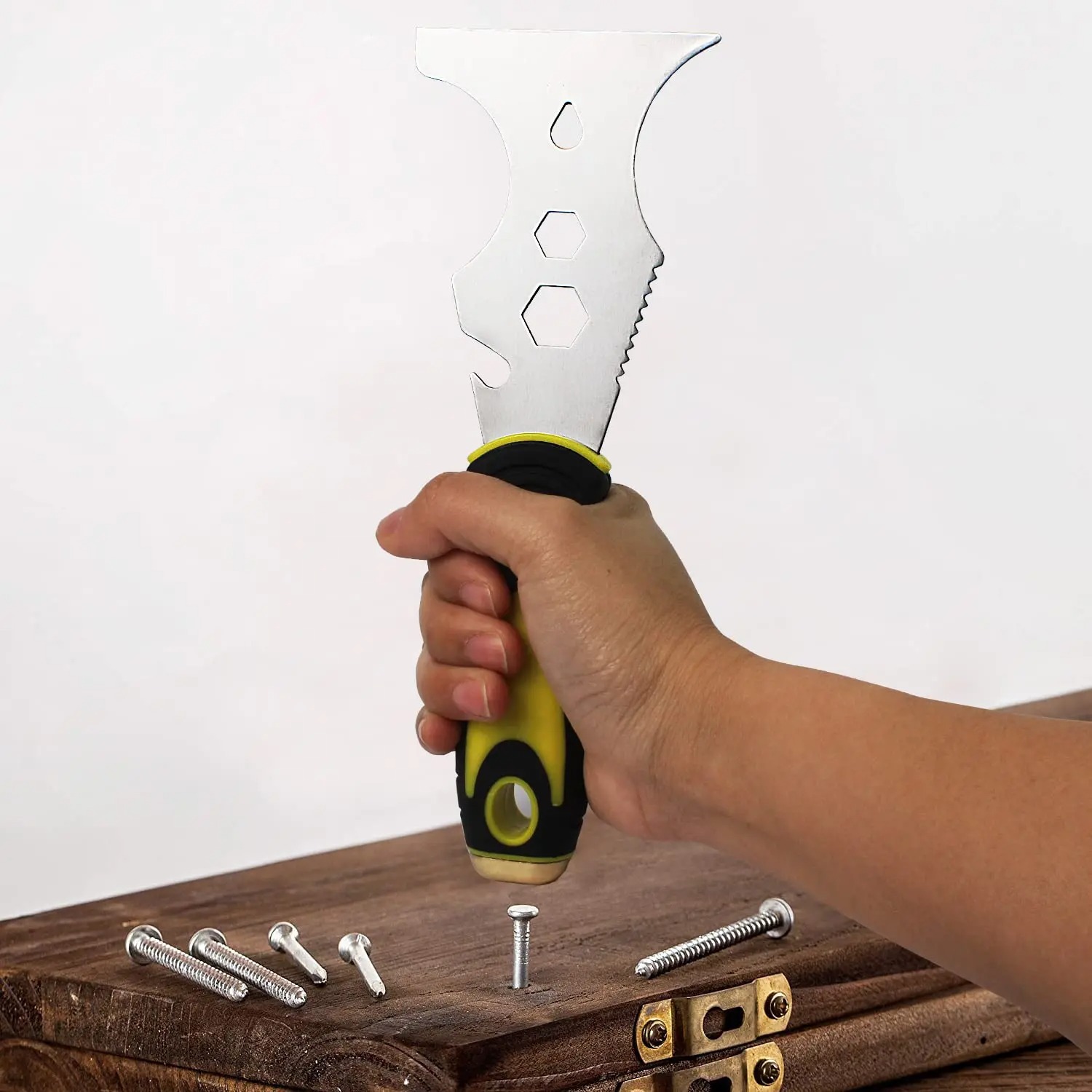 LiTuiLi sharpened putty knife, thickened stainless steel cement scraper, tool drum cleaner, multi-functional scraper Specification drawing