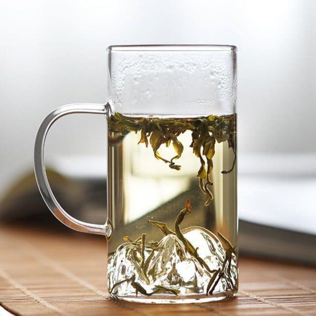 Modern, simple and high-temperature resistant glass tea cups with handles, round for household wholesale full figure