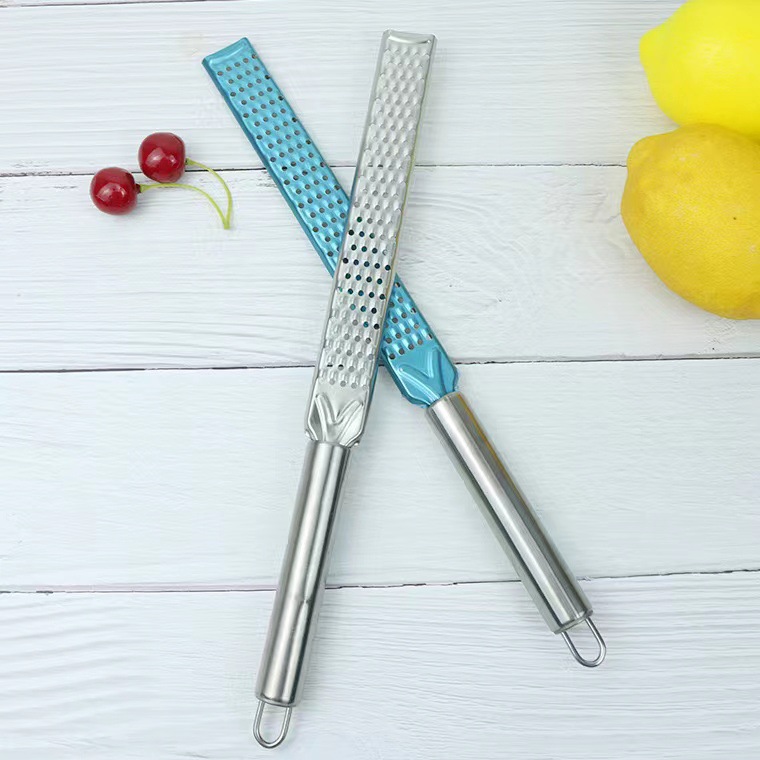 Stainless steel long-handled cheese grater, household cheese grater, potato grater, lemon peel grater, kitchen gadgets details Picture