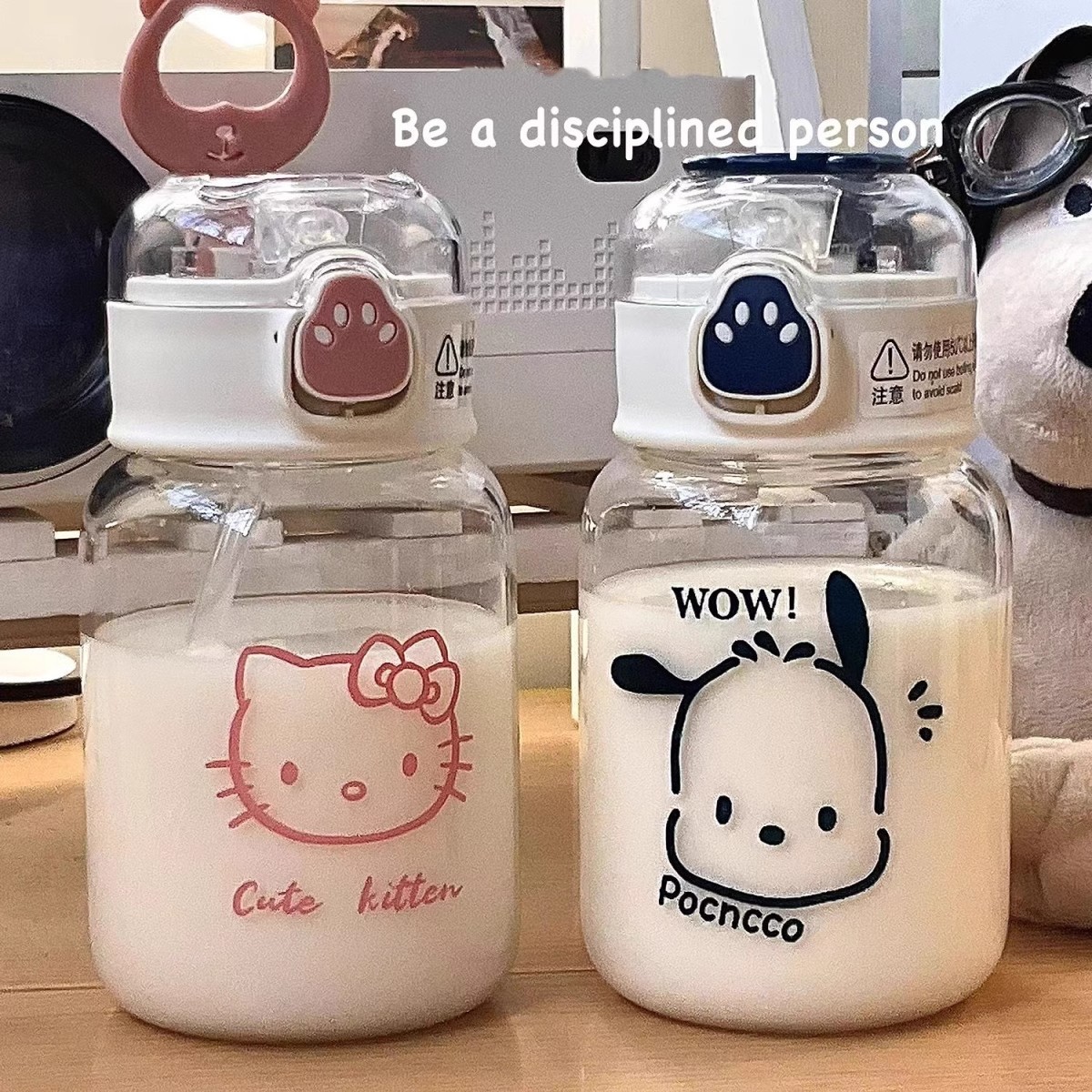 Cat-paw plastic cup, high appearance level on Instagram, the same style as Xiaohongshu water cup, cute and simple straw cup for female students Application Scenario