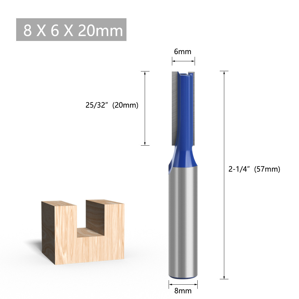 8mm handle extended straight knife woodworking slotting straight knife, double-edge straight knife slotting milling cutter, woodworking milling cutter undefined