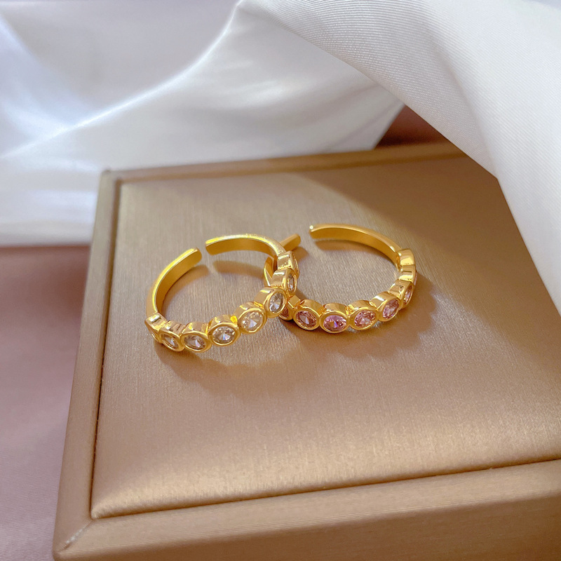 【 Real gold electroplating 】 Open ring, simple circular ring, personalized ring, index finger ring, the same style as Internet celebrities, simple and cold style Specification drawing
