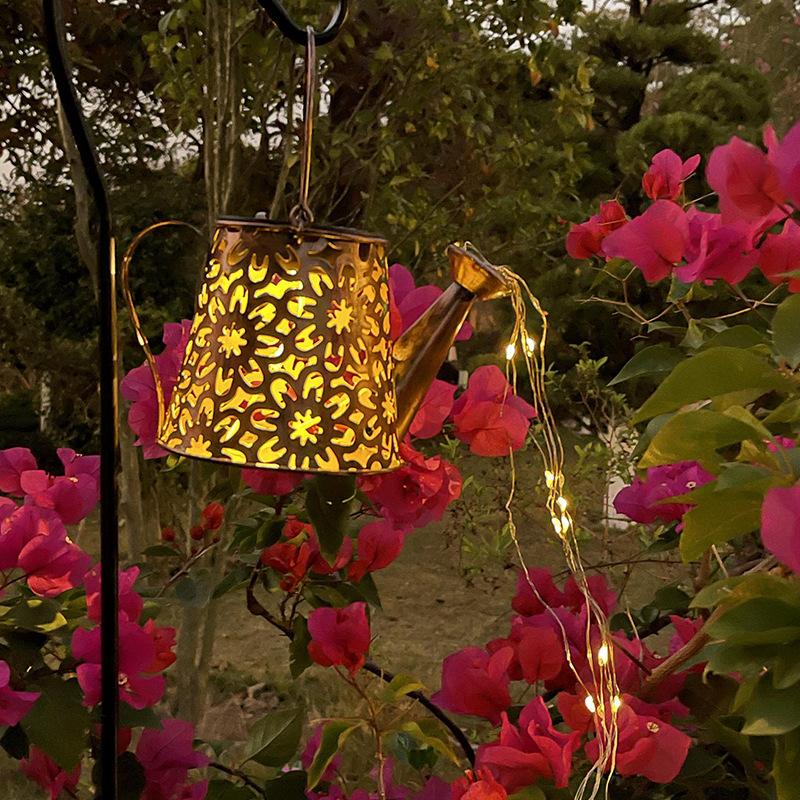 Solar outdoor garden lights, landscape iron art sheep hooks, metal ground plug rods, detachable and rust-proof, available for wholesale Specification drawing