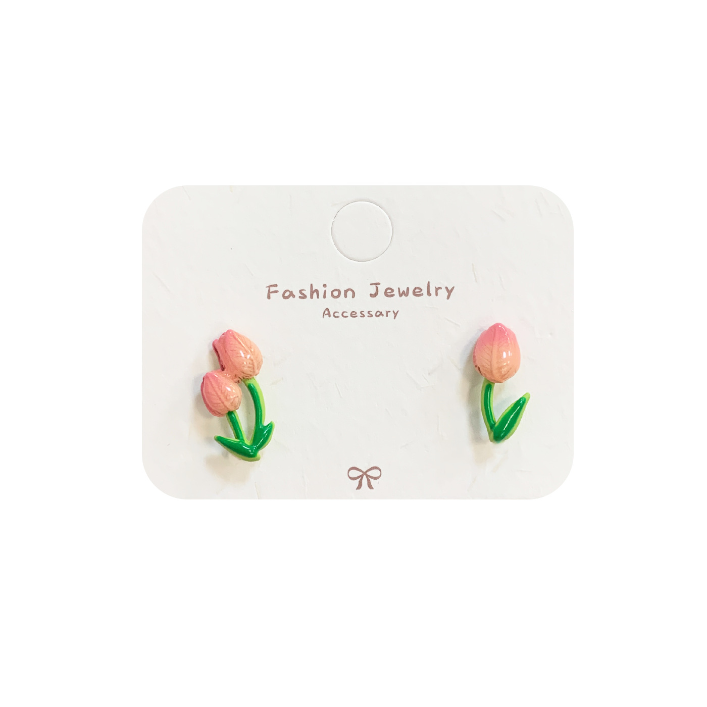 Sweet spring new tulip earrings collection, women's silver needle, small and colorful oil-drop floral stud earrings wholesale Item Picture
