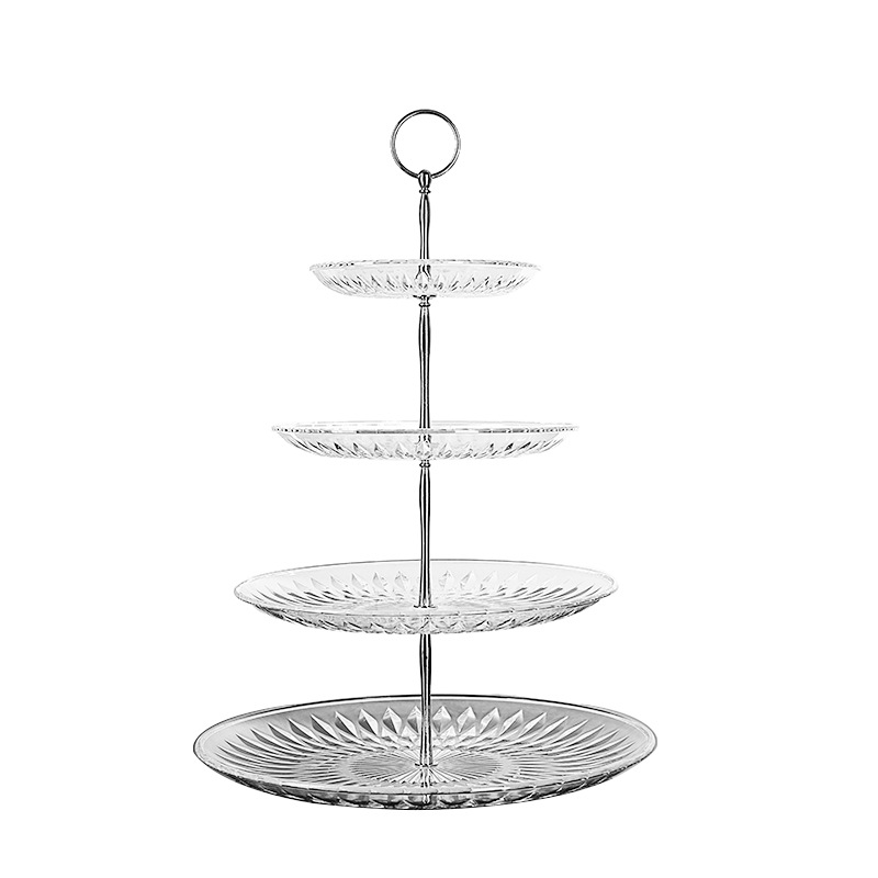 European-style living room transparent acrylic fruit plate, multi-layer home dessert tower, pastries, afternoon tea snacks, cake stand Item Picture