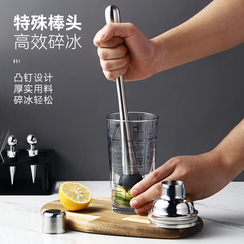 304 stainless steel ice breaker, juice crushing and crushing rod, hand-beating tool for making lemon tea, special ice-breaking hammer for milk tea shops Specification drawing