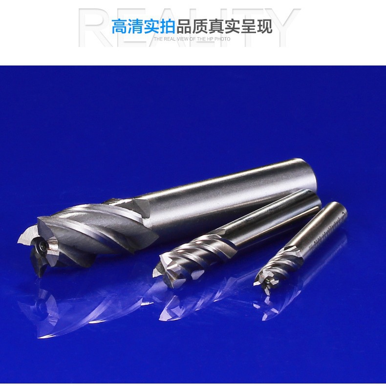 High-speed steel 6542 milling cutter, CNC tool head, extended 2-edge, 3-edge, 4-edge stainless steel super-hard straight shank end mill Specification drawing