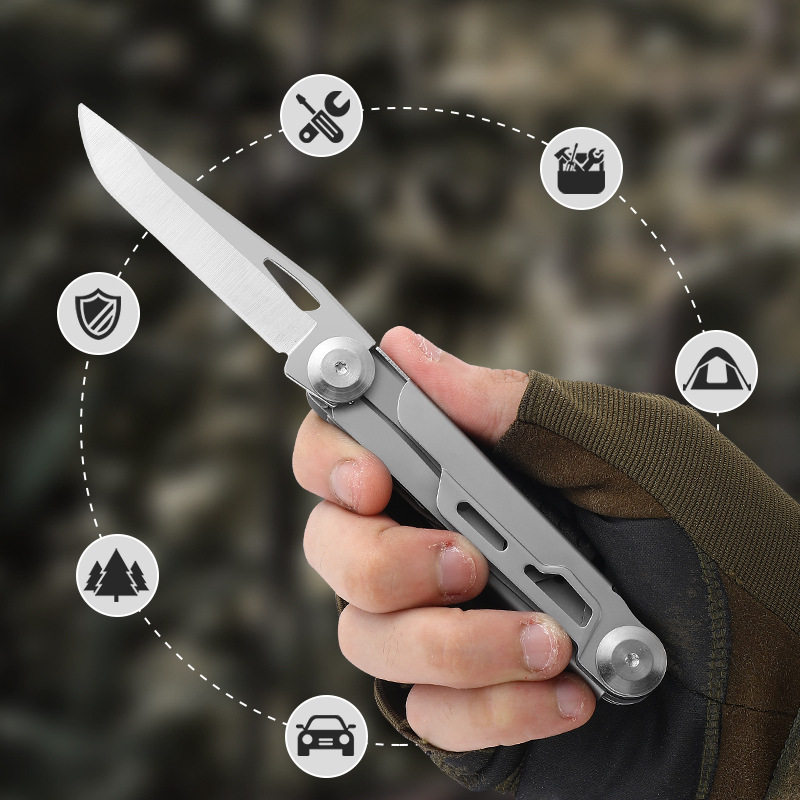 Multi-functional knife EDC folding knife, camping car survival knife, sharp outdoor equipment, portable pocket knife gift full figure