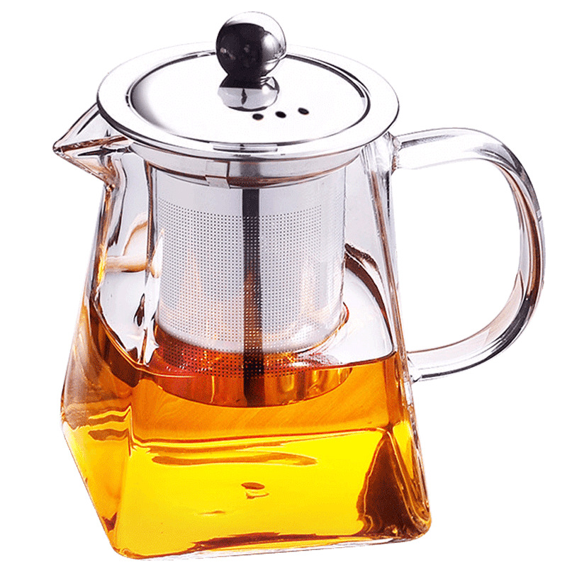 Wholesale of thickened glass teapots, high-temperature resistant household tea-water separation stainless steel filter tea sets Item Picture