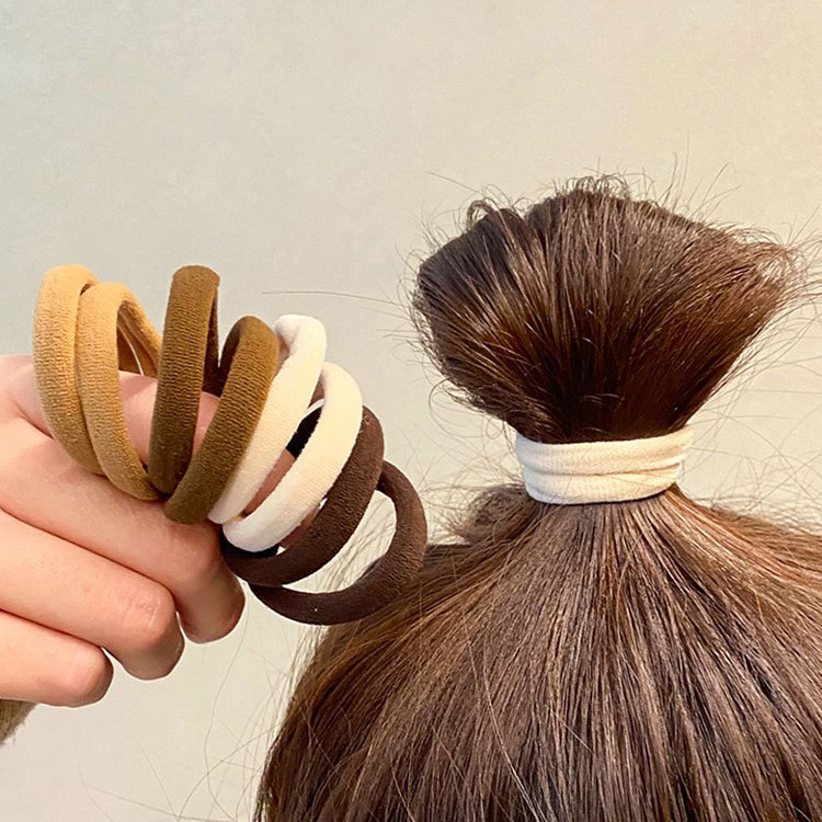 Seamless high-elasticity hair tie for girls, Korean high-end style, simple new hair tie, thickened rubber band hair accessory Specification drawing