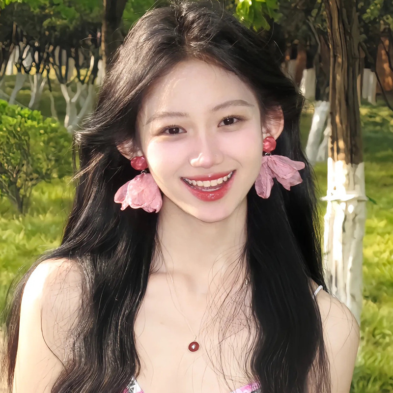 Summer seaside vacation flower earrings 2025 New niche design, high-end stud earrings, sweet and cute earrings for women Specification drawing