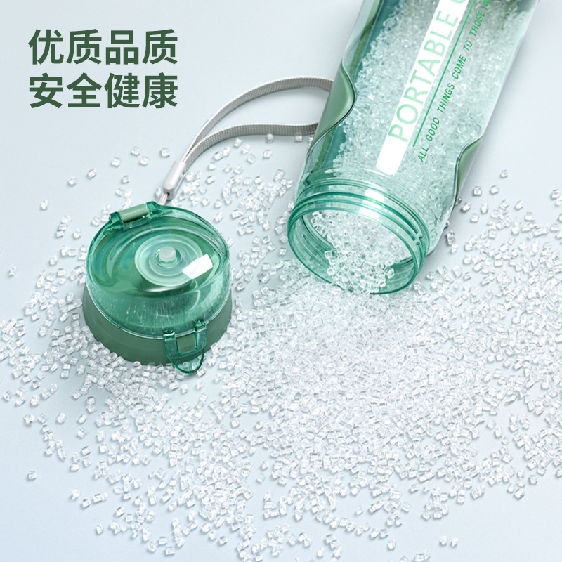 High-temperature resistant plastic portable water cup, student sports water bottle, men's and women's summer sports children's water cup, durable details Picture