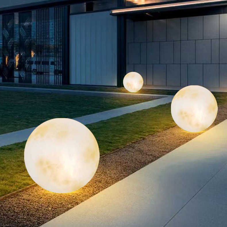 Luminous moon lamp, outdoor waterproof moon lamp, ground plug lawn lamp, festival atmosphere lamp, solar garden ball lamp Application Scenario