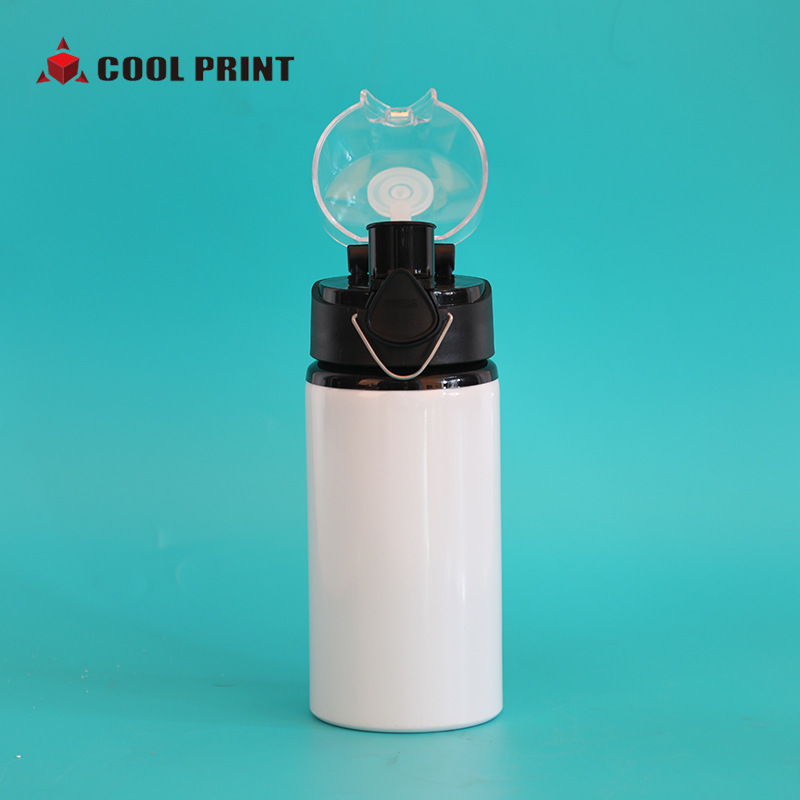 Thermal sublimation coated blank aluminum kettle, portable large-mouth stretchable hand-held lid water bottle, creative student gift water cup Specification drawing