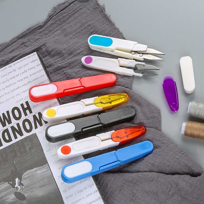 Morandi multi-functional covered spring shears, DIY shears, cross-stitch shears, thread end shears, fishing gear small scissors details Picture