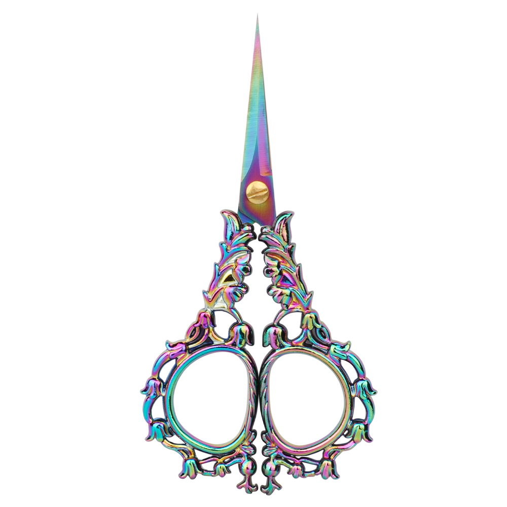 Chinese-style retro household patterned stainless steel cross-stitch handcrafted window decorations, small paper-cutting knives, tea bag wrapping thread ends scissors Item Picture