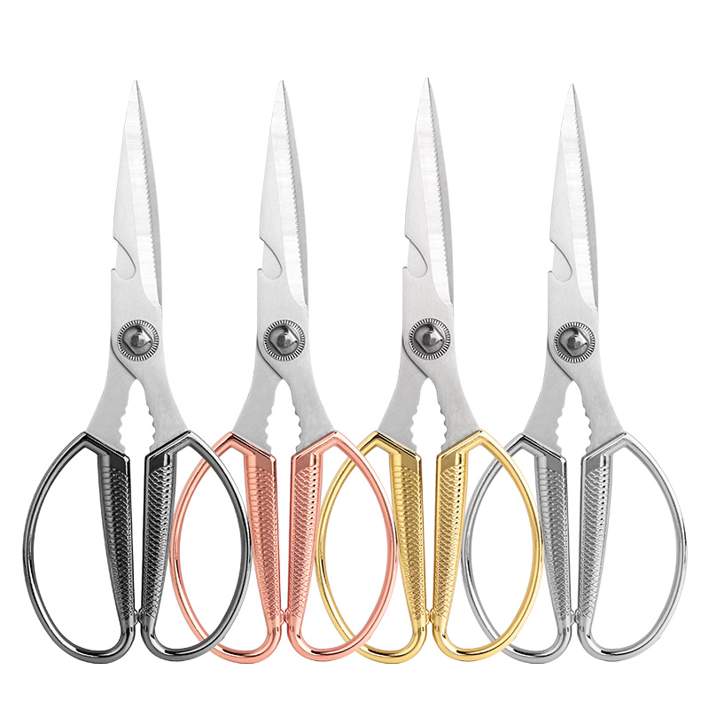 Lin Taizuo K83 new stainless steel alloy scissors, multi-functional kitchen household scissors, golden scissors for running around and street stalls Application Scenario