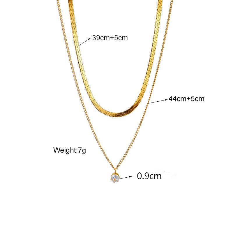 European and American fashion niche design titanium steel metal diamond-encrusted multi-layer chain jewelry collarbone chain, elegant and versatile necklace Application Scenario