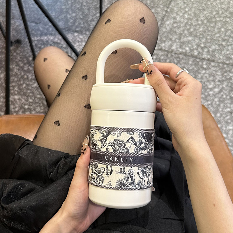 Stainless steel insulated cup, ins women's simple, niche and high-end direct drinking cup, 2024 new model water cup, high appearance level Specification drawing