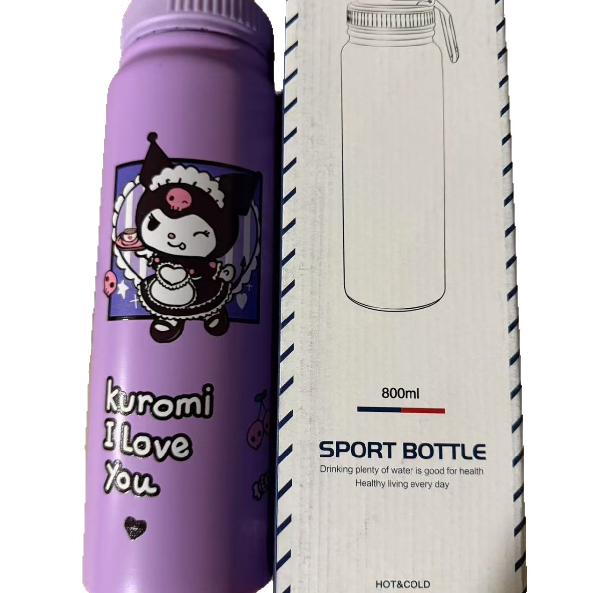 Cross-border bestseller Kulomi Space pot, cartoon insulated cup, sports water bottle, stainless steel 304 large capacity insulated pot Item Picture