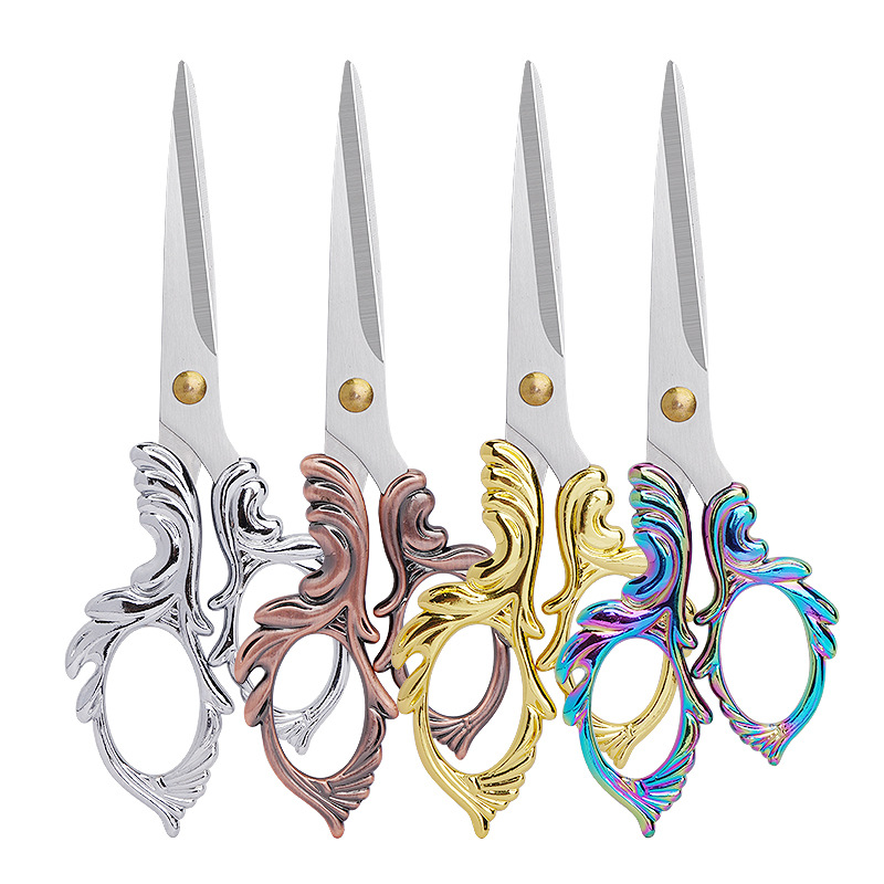 New stainless steel lotus zinc alloy small scissors, multi-purpose office scissors, stainless steel sharp household scissors Item Picture