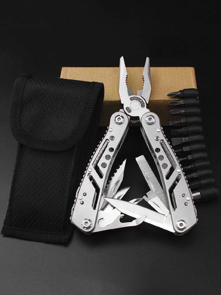 Multi-functional pliers, outdoor camping survival multi-purpose JEEP tools, portable knife, stainless steel folding multi-functional gift full figure