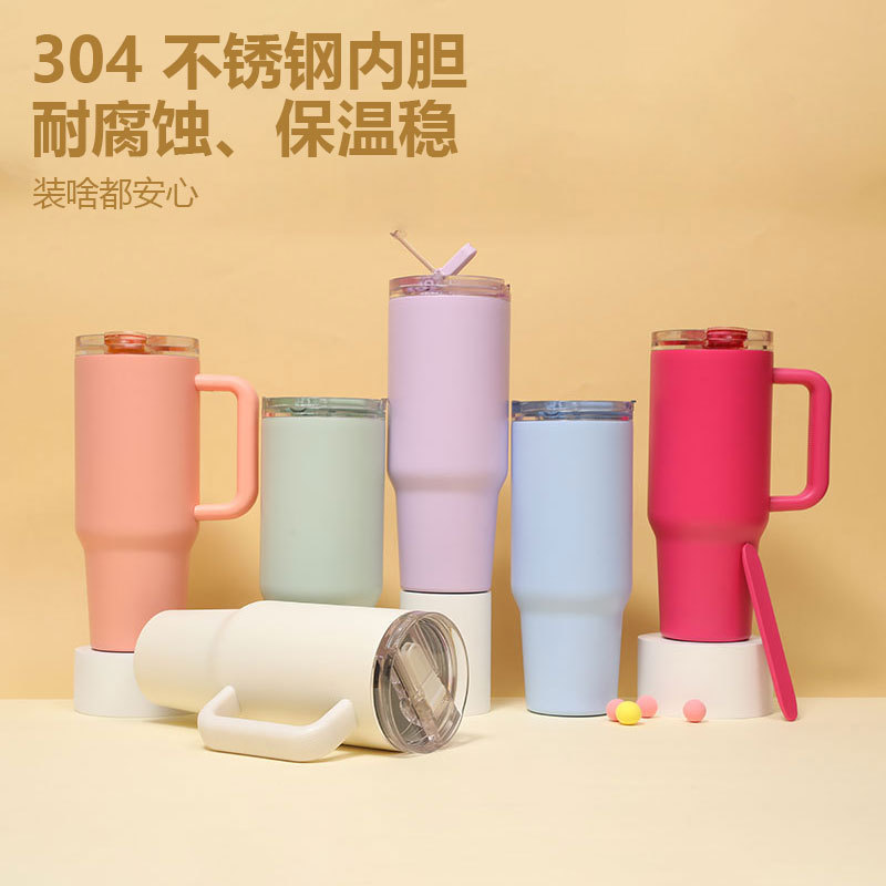 Cross-border bestseller, large-capacity insulated cup, crowbar, easy to clean, American-style large-mouth car cup, light luxury and high-end water cup details Picture