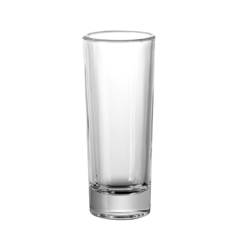 Wholesale of 60ml thick-bottomed glass straight pen holder cups, bullet cups and white spirit swallow cups with LOGO printable Item Picture