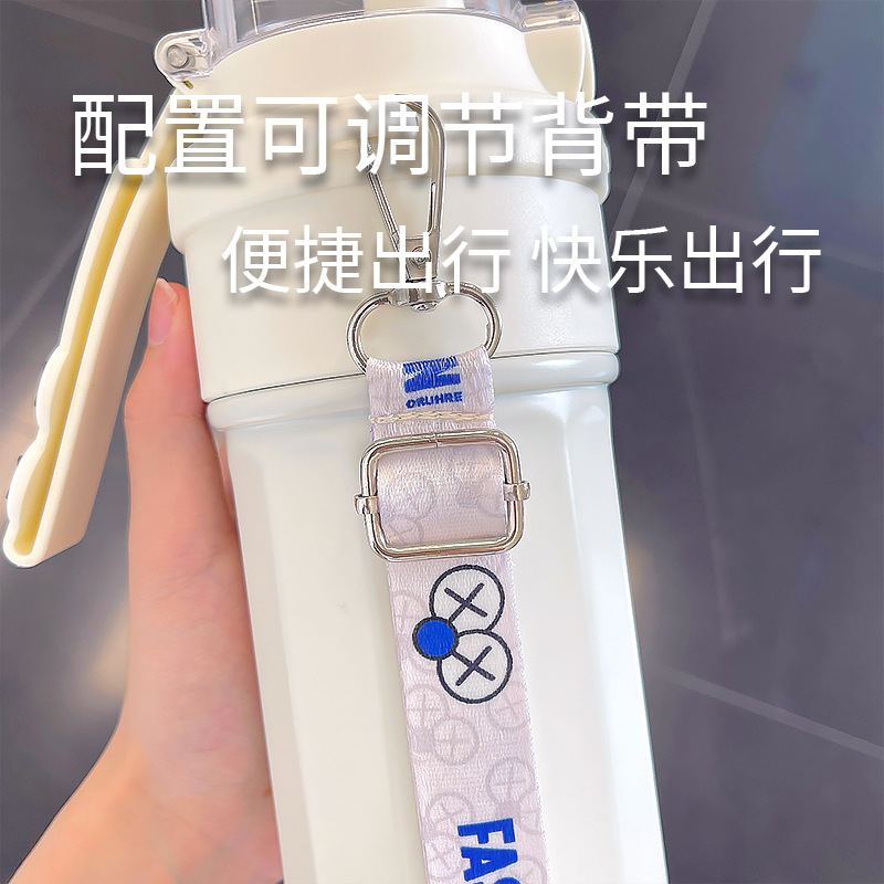 Personalized original eye thermos cup, double-drinking backpack water cup, high appearance level student sports cup, convenient travel cup for going out details Picture