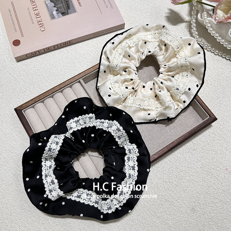 The polka dot lace large collar exudes a gentle and high-end vibe. The low ponytail headwear is versatile and won't hurt your hair. It's a forest-style girl's hair band Specification drawing