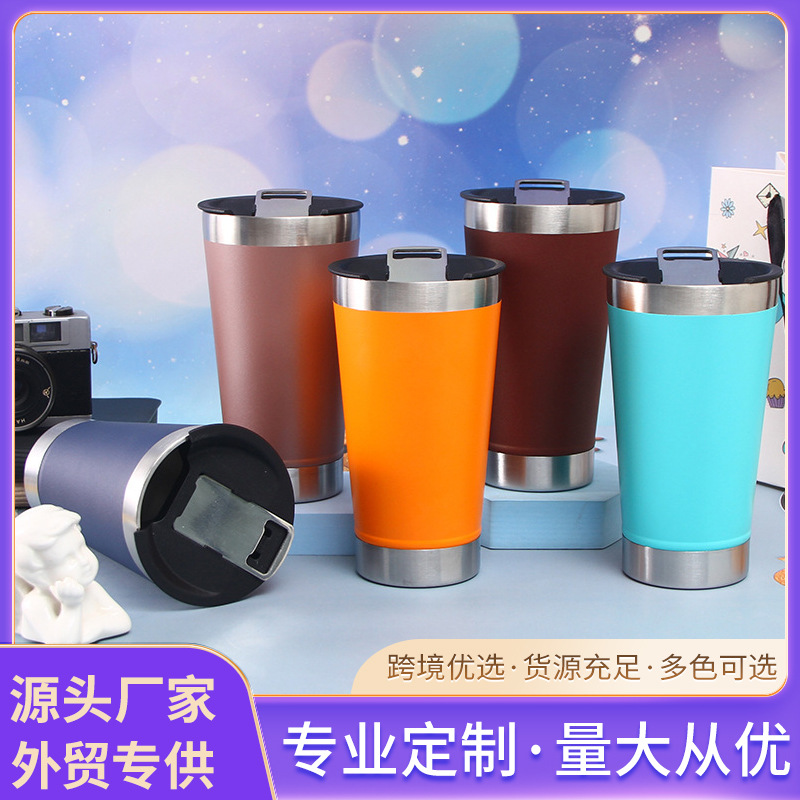 Cross-border exclusive supply of 304 stainless steel beer mugs, large-capacity insulated and chilled ice cups, bottle openers, and car cups wholesale full figure