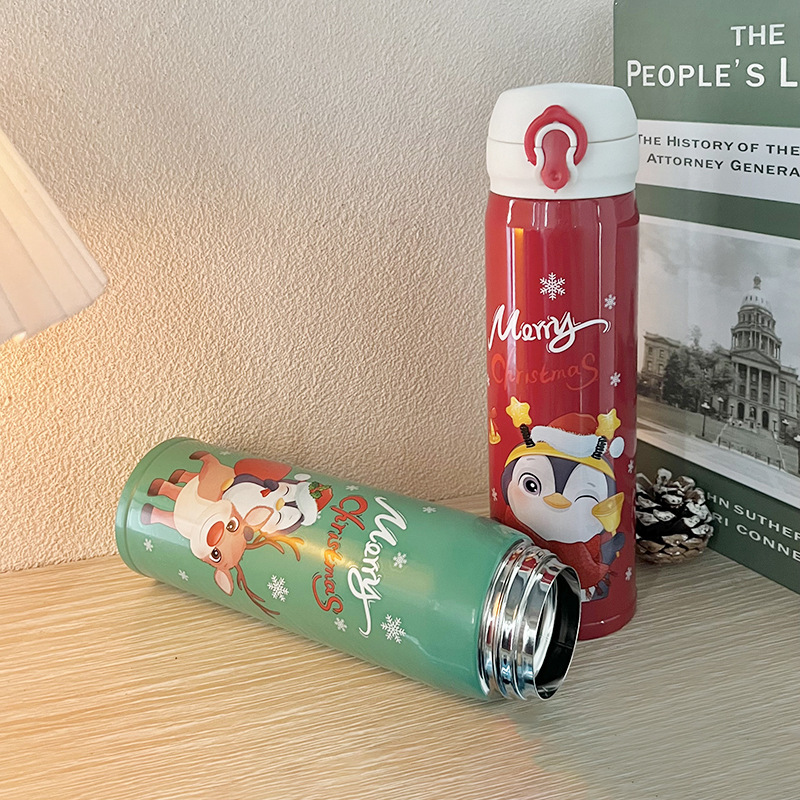 The new Christmas series insulated cups feature a snowman, reindeer, Christmas atmosphere, cartoon cutest and are suitable for both men and women Specification drawing
