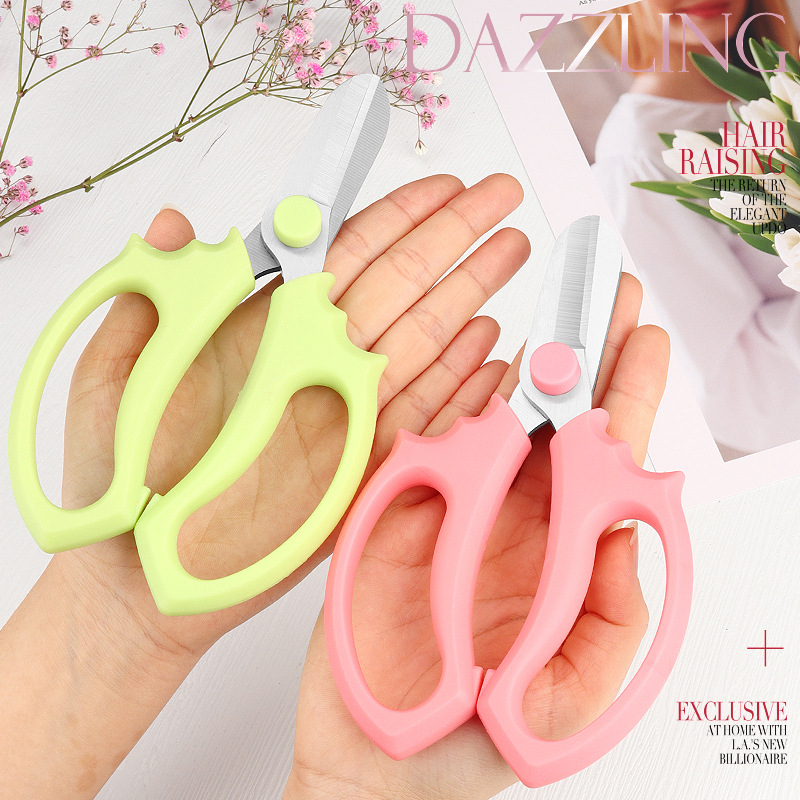 Lin Taizuo flower scissors, stainless steel colored handle flower art scissors, flower shop pruning flower arrangements, flower branch scissors, garden pruning scissors Specification drawing