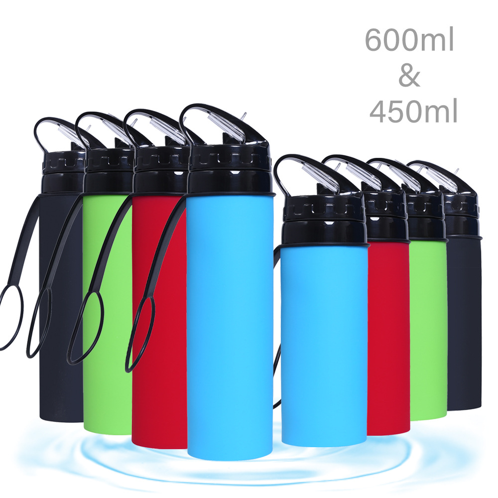 Amazon's best-selling shatter-resistant silicone water bottles, outdoor sports silicone water cups, and creative cycling water bottles